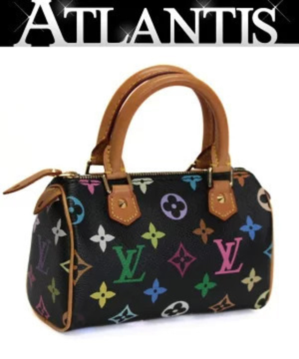 Louis Vuitton Speedy Handbag Monogram Multicolor Black